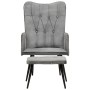 Vintage-Ohrensessel aus grauem Segeltuch mit Fußstütze von vidaXL, Sessel - Ref: Foro24-339669, Preis: 86,24 €, Rabatt: %