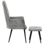 Vintage gray canvas wing chair with footrest by vidaXL, Armchairs - Ref: Foro24-339669, Price: 85,23 €, Discount: %