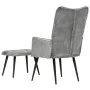 Vintage gray canvas wing chair with footrest by vidaXL, Armchairs - Ref: Foro24-339669, Price: 85,23 €, Discount: %
