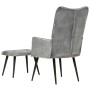 Vintage-Ohrensessel aus grauem Segeltuch mit Fußstütze von vidaXL, Sessel - Ref: Foro24-339669, Preis: 86,24 €, Rabatt: %