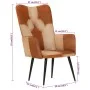 Brown and cream genuine leather wingback chair by vidaXL, Armchairs - Ref: Foro24-339659, Price: 85,27 €, Discount: %