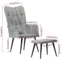 Vintage gray canvas wing chair with footrest by vidaXL, Armchairs - Ref: Foro24-339669, Price: 85,23 €, Discount: %