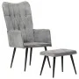 Vintage gray canvas wing chair with footrest by vidaXL, Armchairs - Ref: Foro24-339669, Price: 85,23 €, Discount: %