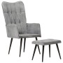Vintage-Ohrensessel aus grauem Segeltuch mit Fußstütze von vidaXL, Sessel - Ref: Foro24-339669, Preis: 86,24 €, Rabatt: %