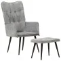 Vintage gray canvas wing chair with footrest by vidaXL, Armchairs - Ref: Foro24-339669, Price: 85,23 €, Discount: %