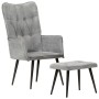 Vintage-Ohrensessel aus grauem Segeltuch mit Fußstütze von vidaXL, Sessel - Ref: Foro24-339669, Preis: 86,24 €, Rabatt: %