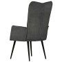 Sillón orejero de cuero auténtico negro canela de vidaXL, Sillones - Ref: Foro24-339654, Precio: 103,70 €, Descuento: %