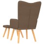 Sillón de relax con reposapiés tela marrón