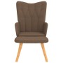 Sillón de relax con reposapiés tela marrón