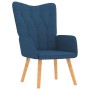 Silla de relajación con reposapiés tela azul