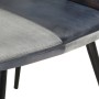 Sillón con reposapiés lona y cuero auténtico gris de vidaXL, Sillones - Ref: Foro24-339677, Precio: 104,51 €