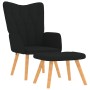 Sillón de relax con reposapiés tela negro