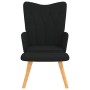Sillón de relax con reposapiés tela negro