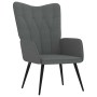 Sillón de relax de tela gris oscuro