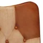 Sessel mit Fußstütze aus echtem Leder und braunem Canvas von vidaXL, Sessel - Ref: Foro24-339675, Preis: 99,18 €, Rabatt: %