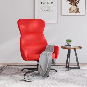 Sillón de relax de cuero sintético rojo