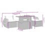 Set de muebles de jardín 6 pzas y cojines ratán sintético gris