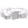 Set de sofás de jardín 8 pzas y cojines ratán sintético gris
