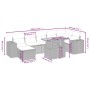 Set de sofás de jardín 8 pzas y cojines ratán sintético gris