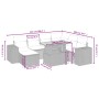 Set de sofás de jardín 8 pzas y cojines ratán sintético gris