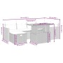 Set sofás de jardín 7 piezas y cojines ratán sintético beige