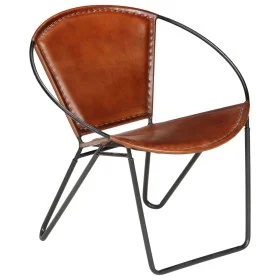 Silla de cuero auténtico marrón de vidaXL, Sillones - Ref: Foro24-246367, Precio: 219,08 €, Descuento: %