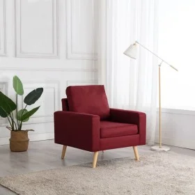 Sillón de tela rojo vino tinto de vidaXL, Sillones - Ref: Foro24-288700, Precio: 176,97 €, Descuento: %