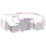 Set de sofás de jardín 8 pzas y cojines ratán sintético gris