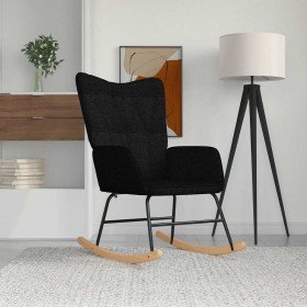 Silla mecedora de tela negra Silla mecedora de tela negra