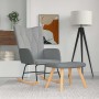 Silla mecedora con reposapiés tela gris claro
