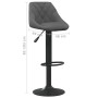 Dunkelgraues Samt-Küchenhocker von vidaXL, Küchenhocker - Ref: Foro24-335339, Preis: 88,44 €, Rabatt: %