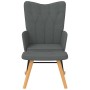Silla mecedora con reposapiés tela gris oscuro