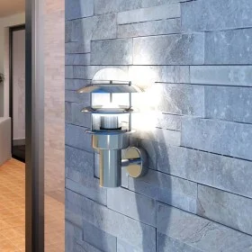 Lámpara de pared de exterior de acero inoxidable de vidaXL, Iluminación de exterior - Ref: Foro24-40703, Precio: 32,78 €, Des...