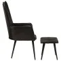 Black genuine leather wing chair with footrest by vidaXL, Armchairs - Ref: Foro24-339666, Price: 121,07 €, Discount: %