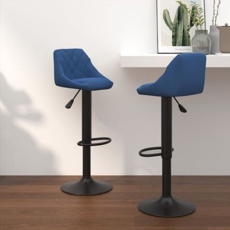 Taburetes de cocina 2 unidades terciopelo azul de vidaXL, Taburetes de cocina - Ref: Foro24-335353, Precio: 142,71 €, Descuen...