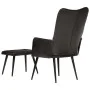Schwarzer Ohrensessel aus echtem Leder mit Fußstütze von vidaXL, Sessel - Ref: Foro24-339666, Preis: 121,07 €, Rabatt: %