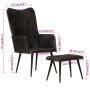Sillón orejero con reposapiés cuero auténtico negro de vidaXL, Sillones - Ref: Foro24-339666, Precio: 122,95 €