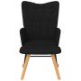 Silla mecedora con reposapiés tela negro en Mecedoras | Comprar online en Foro24