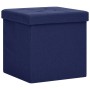 Blue synthetic linen folding storage stool by vidaXL, Folding stools and chairs - Ref: Foro24-338767, Price: 24,68 €, Discoun...