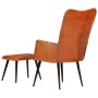 Brauner Ohrensessel aus echtem Leder mit Fußstütze von vidaXL, Sessel - Ref: Foro24-339663, Preis: 114,12 €, Rabatt: %