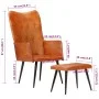 Brauner Ohrensessel aus echtem Leder mit Fußstütze von vidaXL, Sessel - Ref: Foro24-339663, Preis: 112,63 €, Rabatt: %