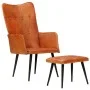 Brauner Ohrensessel aus echtem Leder mit Fußstütze von vidaXL, Sessel - Ref: Foro24-339663, Preis: 112,63 €, Rabatt: %