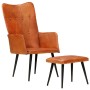 Brauner Ohrensessel aus echtem Leder mit Fußstütze von vidaXL, Sessel - Ref: Foro24-339663, Preis: 114,12 €, Rabatt: %