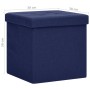 Blue synthetic linen folding storage stool by vidaXL, Folding stools and chairs - Ref: Foro24-338767, Price: 24,68 €, Discoun...