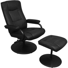 TV-Sessel mit Fußstütze aus schwarzem Kunstleder von vidaXL, Sessel - Ref: Foro24-241535, Preis: 208,95 €, Rabatt: %