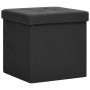 Taburete con almacenaje plegable lino sintético negro von vidaXL, Klapphocker und Stühle - Ref: Foro24-338763, Preis: 26,22 €...