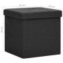 Taburete con almacenaje plegable lino sintético negro von vidaXL, Klapphocker und Stühle - Ref: Foro24-338763, Preis: 26,22 €...
