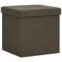 Folding stool with dark brown synthetic linen storage by vidaXL, Folding stools and chairs - Ref: Foro24-338766, Price: 26,22...