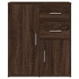 Aparador de madera de ingeniería 2 uds marrón roble 60x31x70 cm