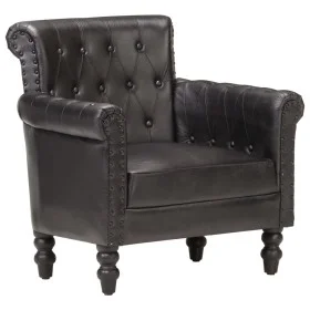 Sillón de cuero auténtico de cabra negro de vidaXL, Sillones - Ref: Foro24-288288, Precio: 365,09 €, Descuento: %